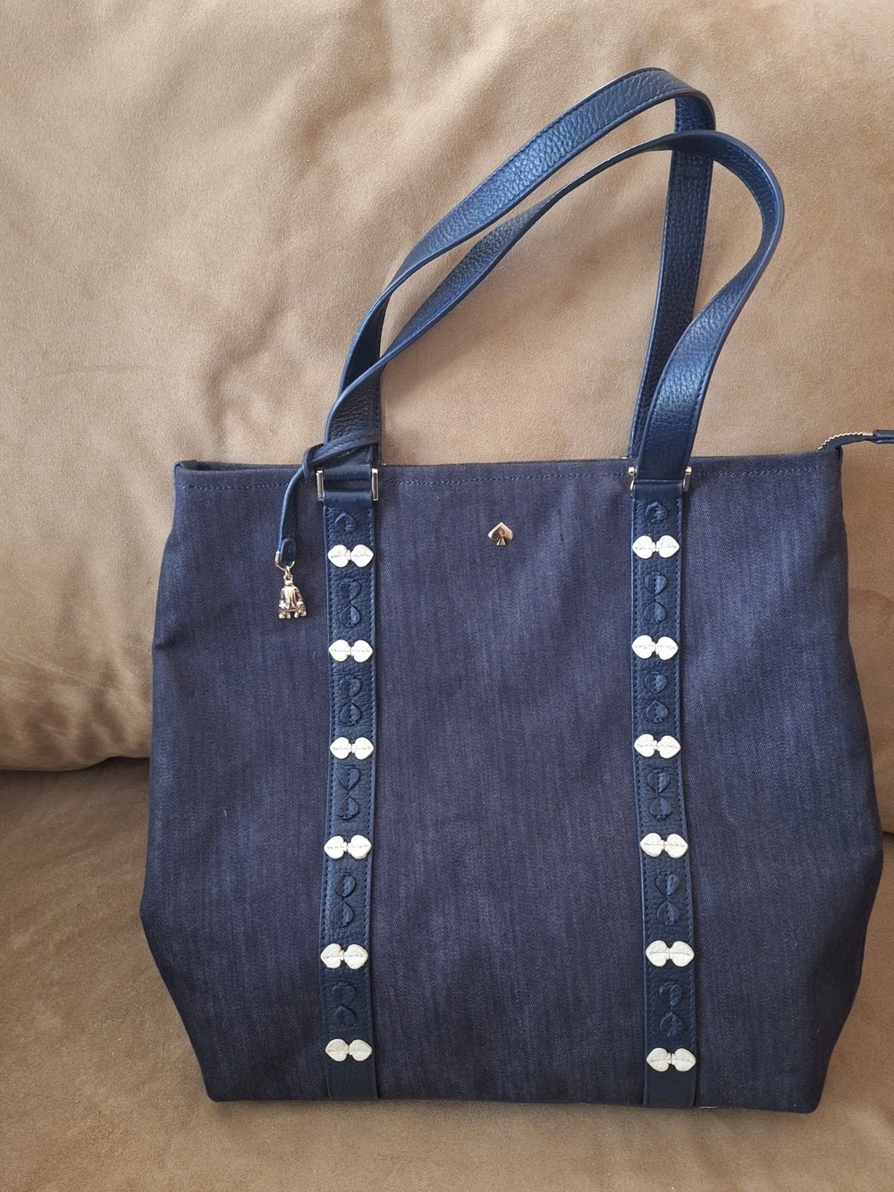 Kate Spade "On Purpose North South Denim Tote Leather Handles. Read Description